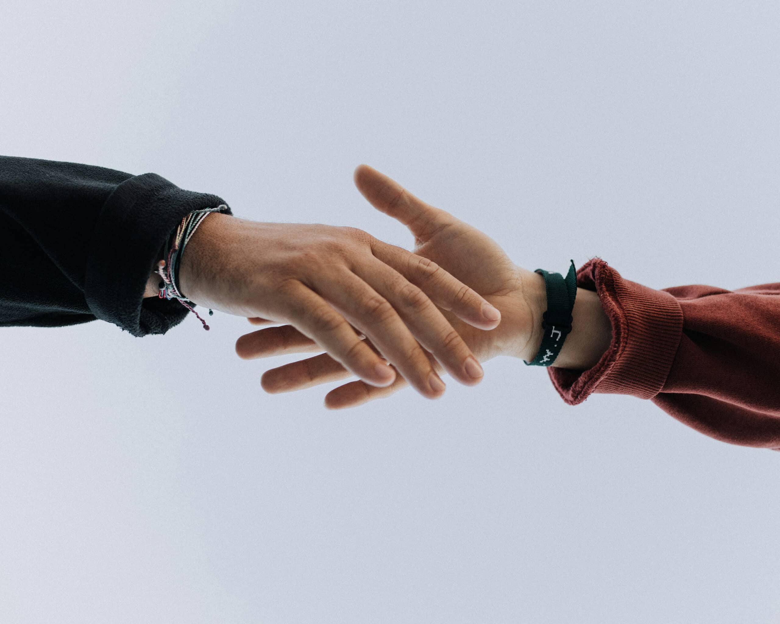 Close up of handshake